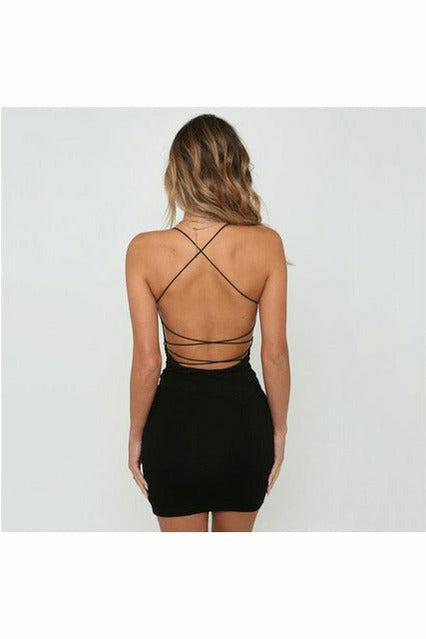 ARTNSOUL™ - Backless Sleeveless Party Mini Dress
