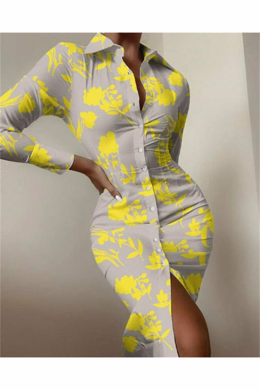 Long Sleeve Mid Dress Elegant