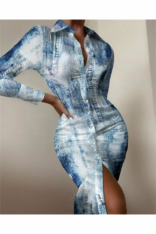 Long Sleeve Mid Dress Elegant