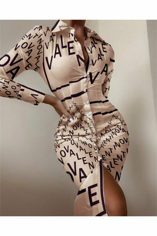 Long Sleeve Mid Dress Elegant