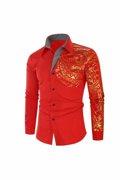Gold Bronzing Button Down
