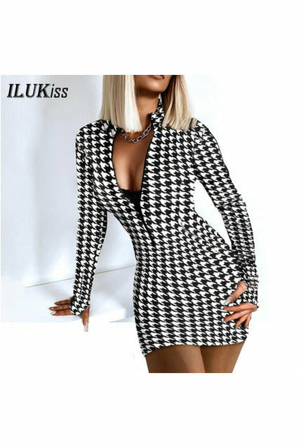 Sexy Long Sleeve Bodycon Mini Dress