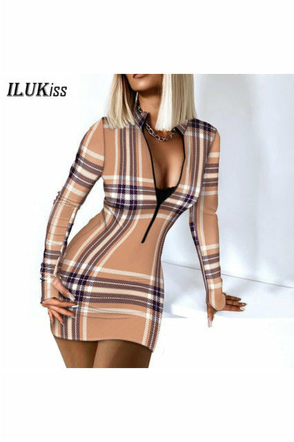 Sexy Long Sleeve Bodycon Mini Dress