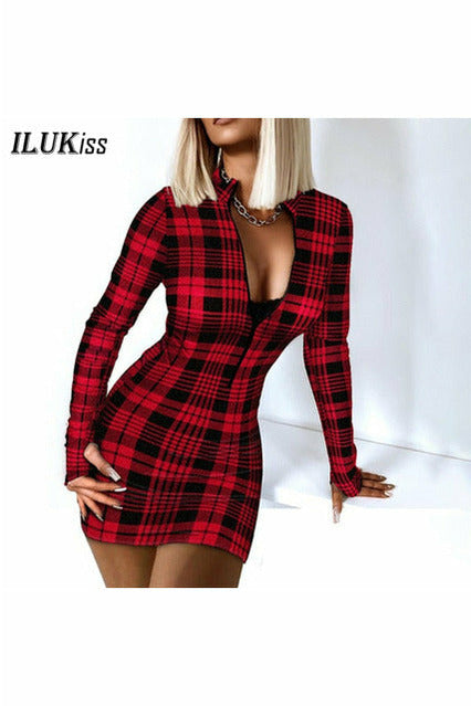 Sexy Long Sleeve Bodycon Mini Dress