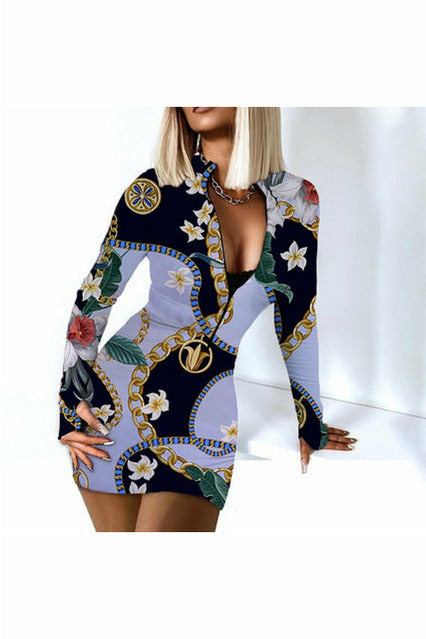 Sexy Long Sleeve Bodycon Mini Dress
