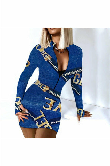 Sexy Long Sleeve Bodycon Mini Dress