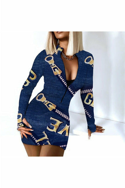 Sexy Long Sleeve Bodycon Mini Dress