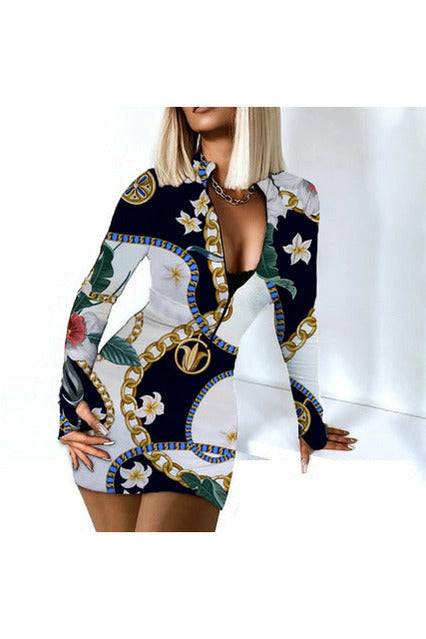 Sexy Long Sleeve Bodycon Mini Dress
