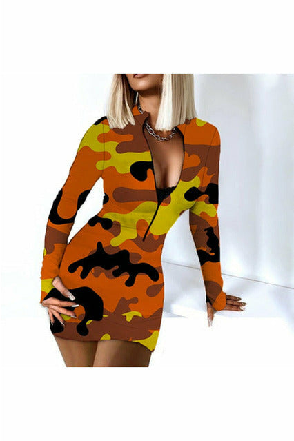 Sexy Long Sleeve Bodycon Mini Dress