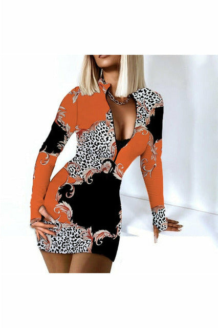Sexy Long Sleeve Bodycon Mini Dress