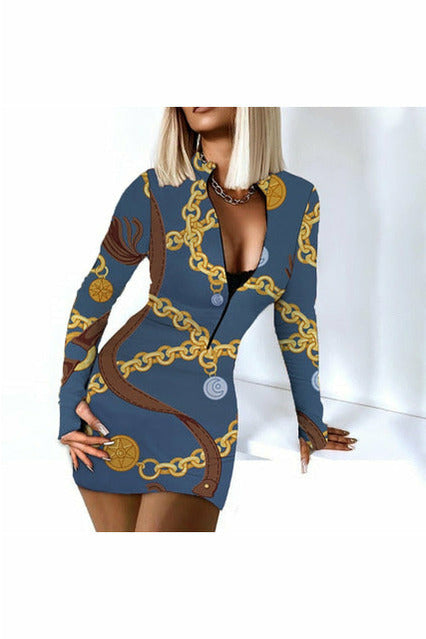 Sexy Long Sleeve Bodycon Mini Dress