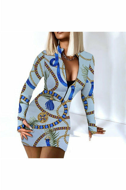 Sexy Long Sleeve Bodycon Mini Dress