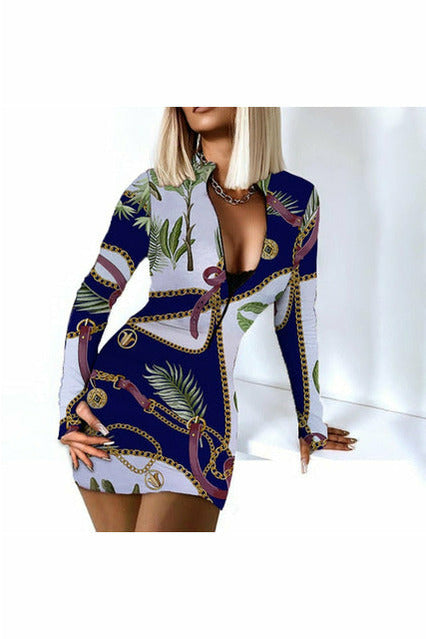Sexy Long Sleeve Bodycon Mini Dress