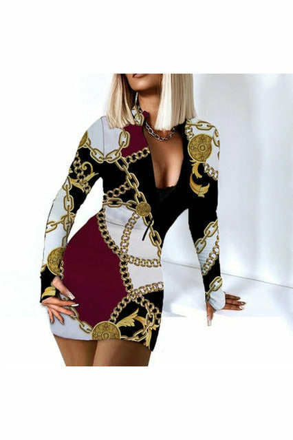 Sexy Long Sleeve Bodycon Mini Dress