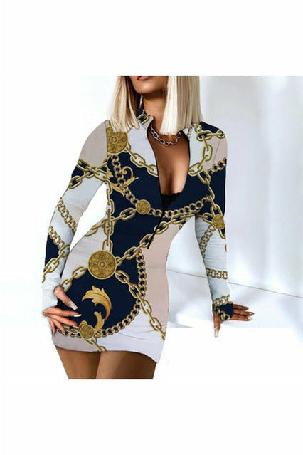 Sexy Long Sleeve Bodycon Mini Dress