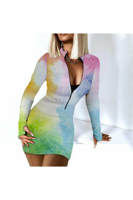 Sexy Long Sleeve Bodycon Mini Dress