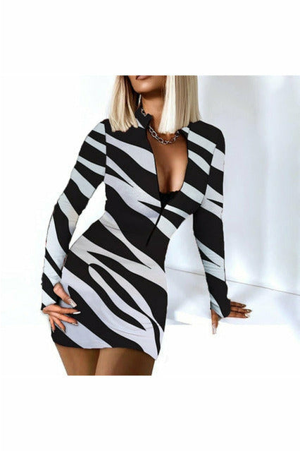 Sexy Long Sleeve Bodycon Mini Dress