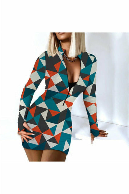 Sexy Long Sleeve Bodycon Mini Dress