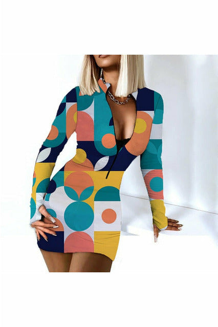 Sexy Long Sleeve Bodycon Mini Dress