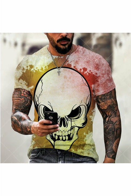 Skull 3D Printed Oversized T Shirt