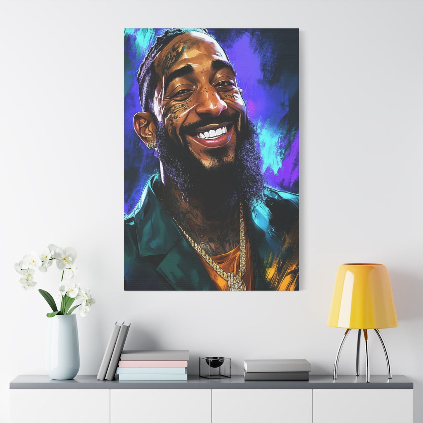 Nipsey AI Satin Canvas, Stretched