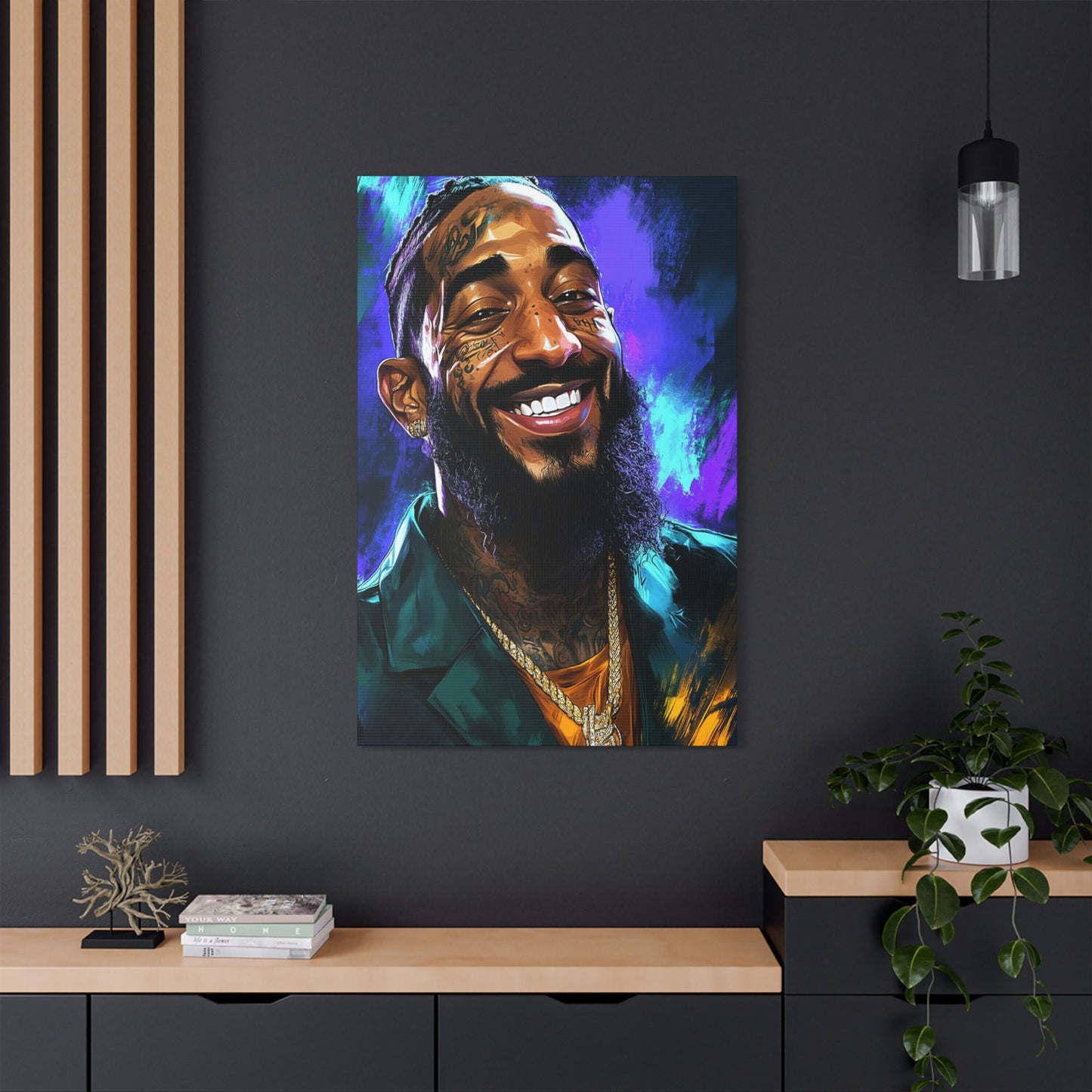 Nipsey AI Satin Canvas, Stretched