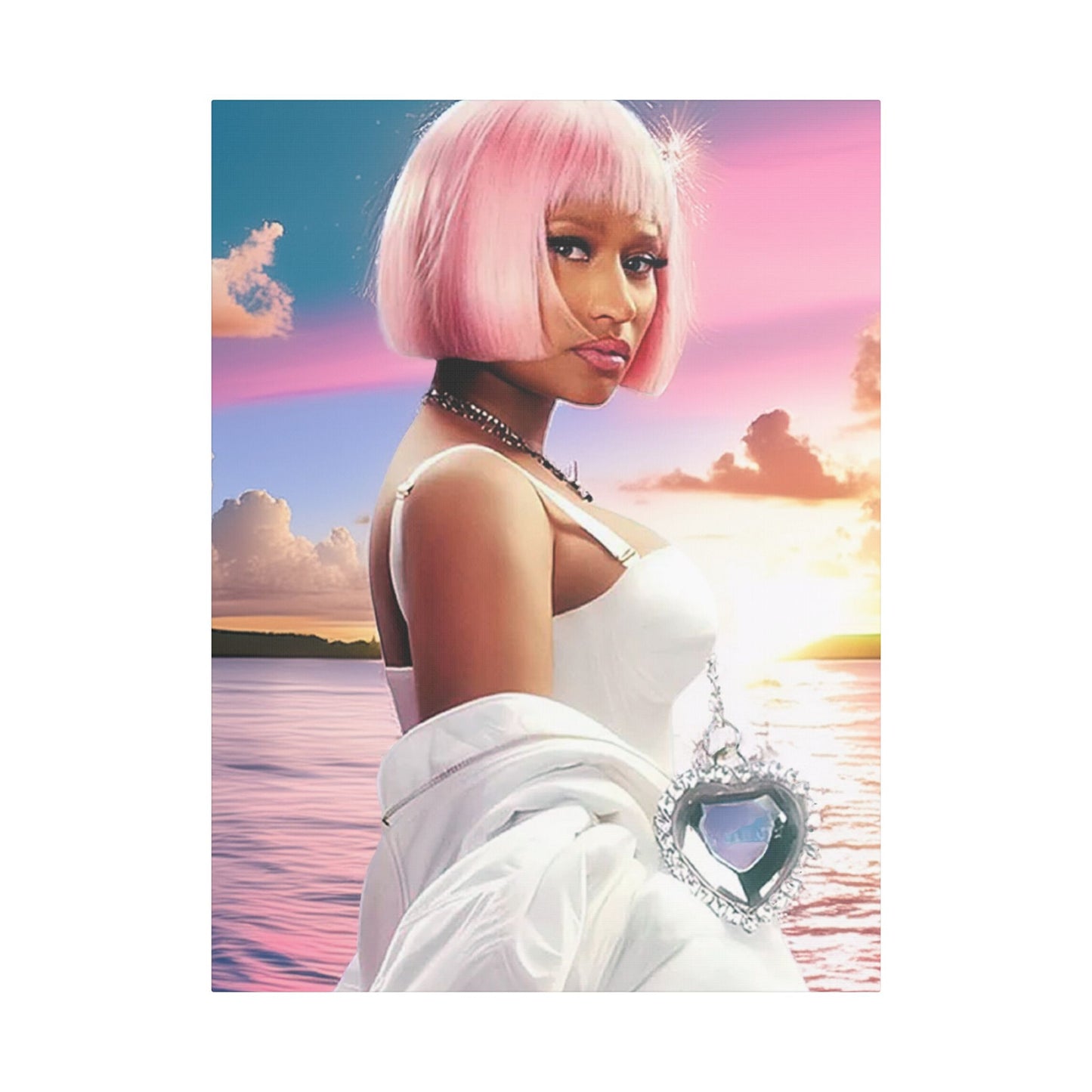 Minaj AI Satin Canvas, Stretched