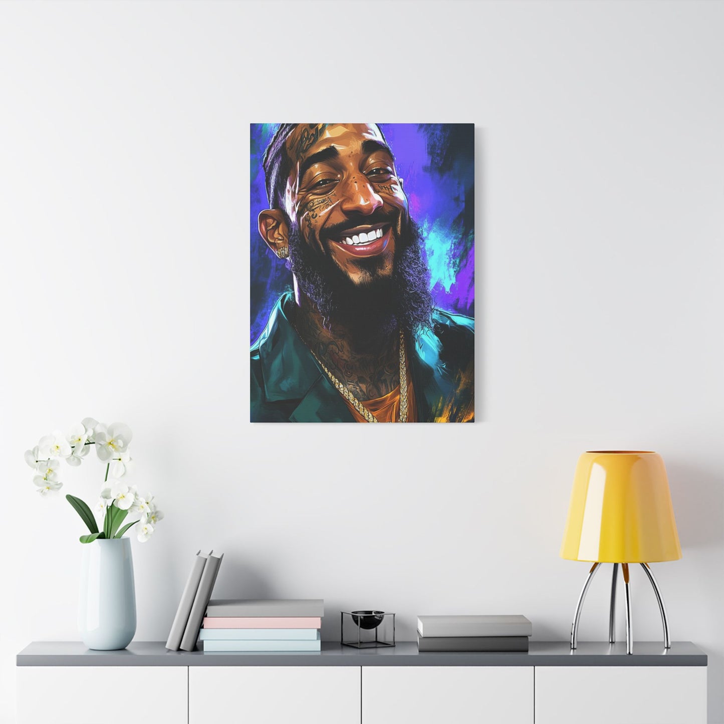 Nipsey AI Satin Canvas, Stretched