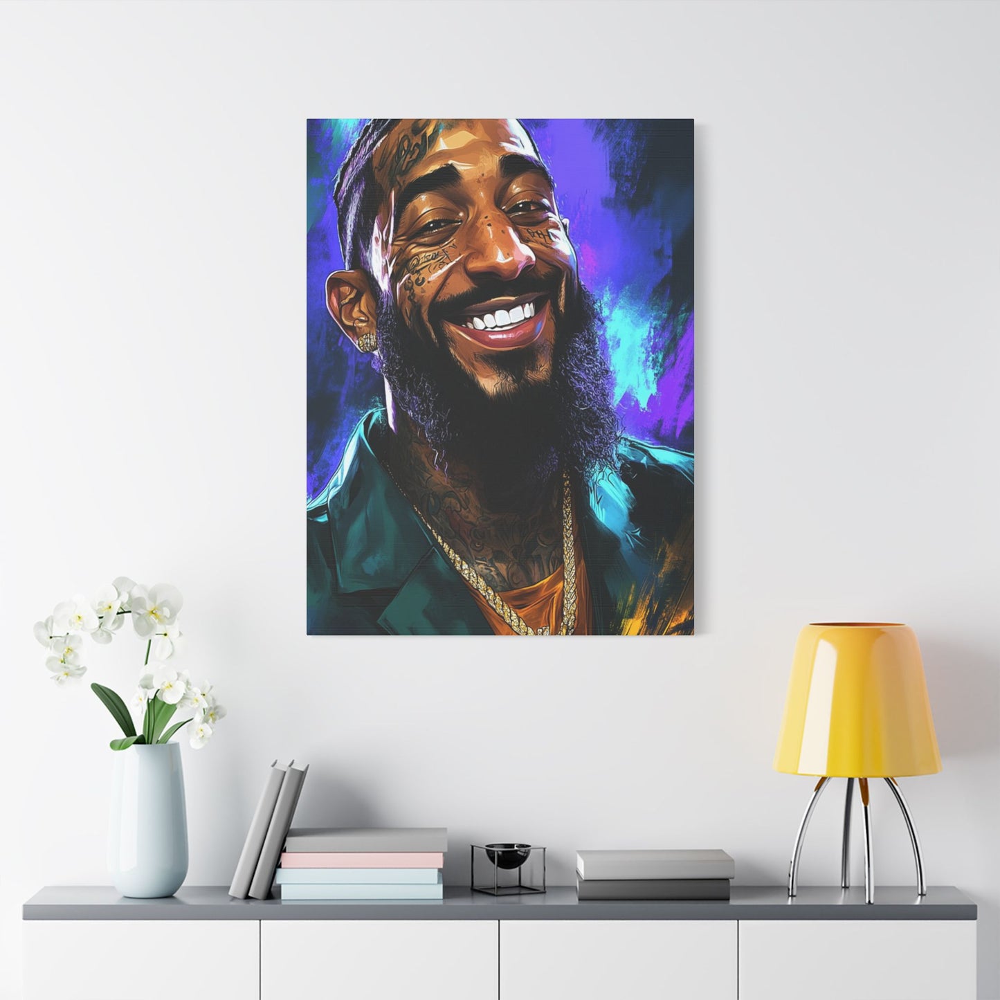 Nipsey AI Satin Canvas, Stretched