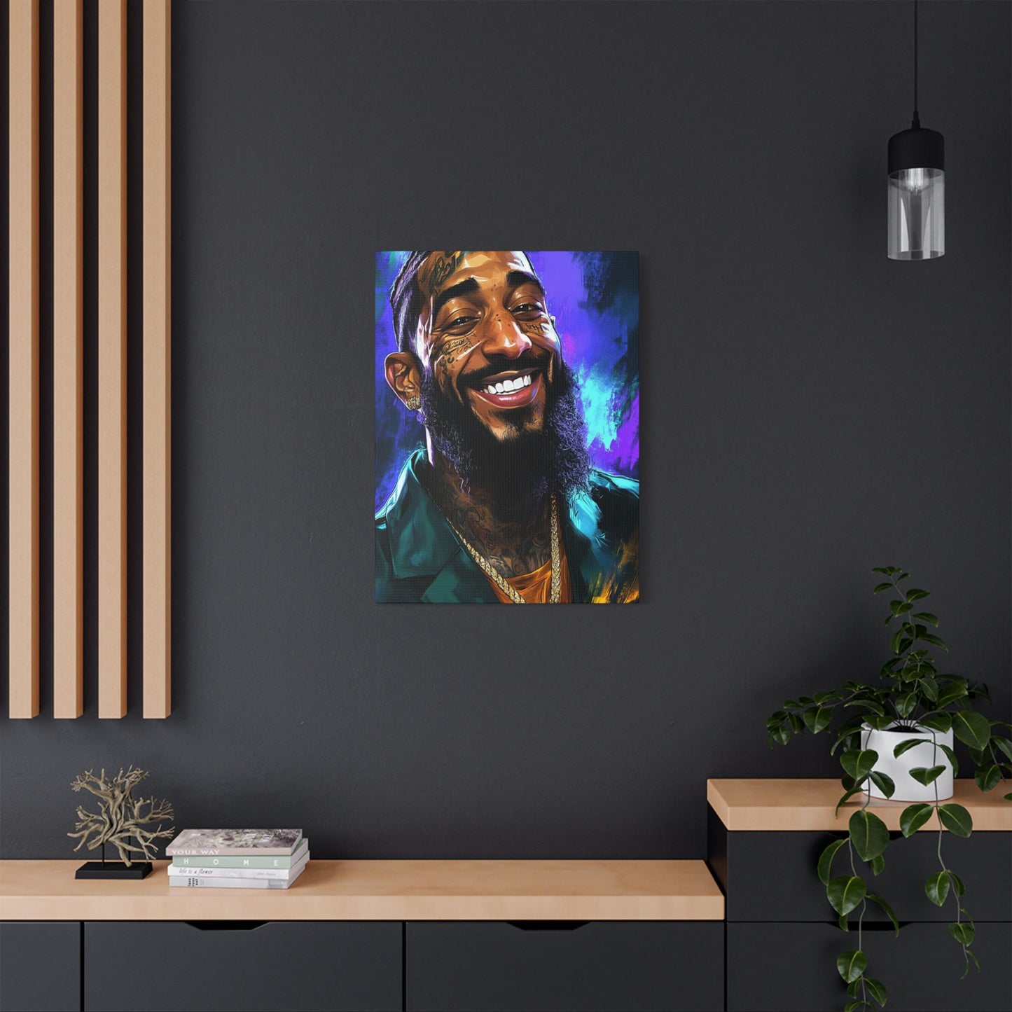 Nipsey AI Satin Canvas, Stretched