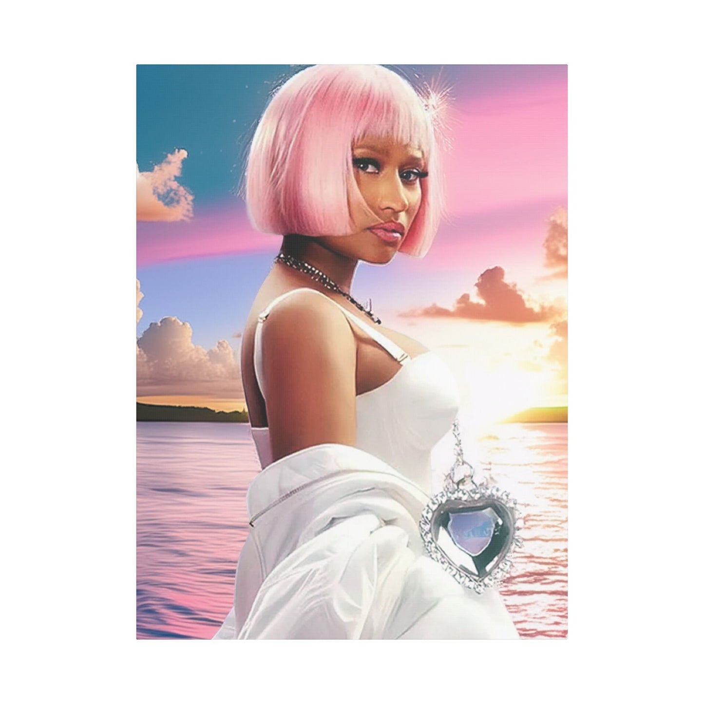 Minaj AI Satin Canvas, Stretched