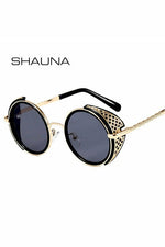 Retro Round Steampunk Sunglasses