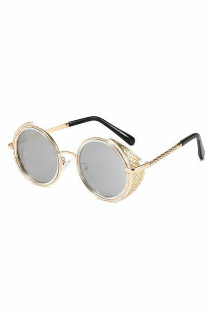 Retro Round Steampunk Sunglasses
