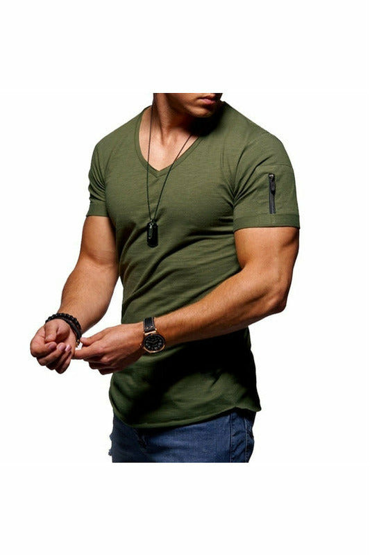 Summer Slim fit Men buff Polo V Neck