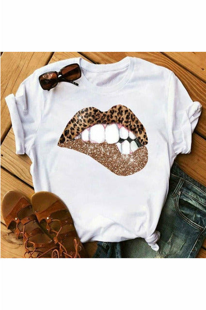 Maycaur Sexy Red Lips T shirt