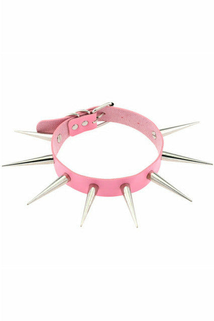 Red Long Spike Choker