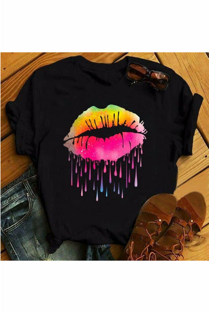 Maycaur Sexy Red Lips T shirt