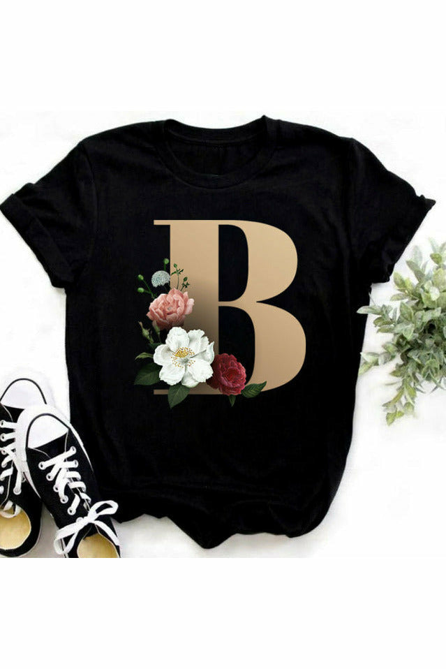 ARTNSOUL™ - A B C D E F G Short Sleeve Black T-shirt