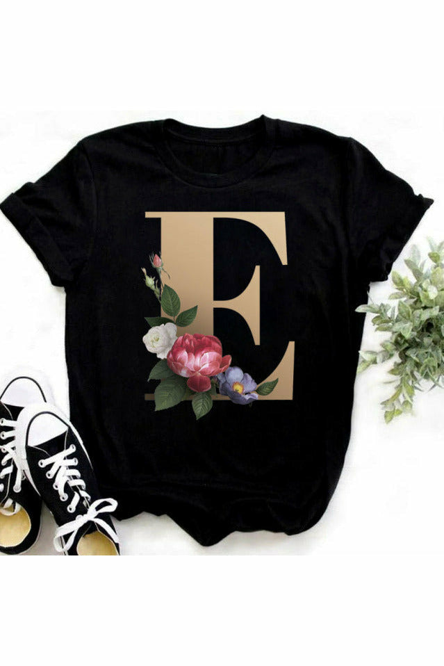 ARTNSOUL™ - A B C D E F G Short Sleeve Black T-shirt