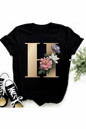 ARTNSOUL™ - A B C D E F G Short Sleeve Black T-shirt