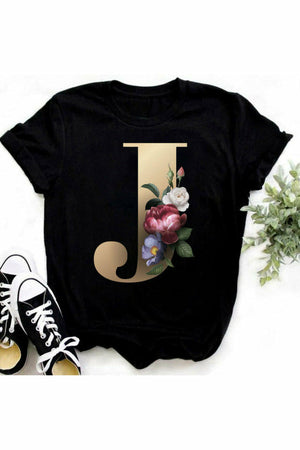ARTNSOUL™ - A B C D E F G Short Sleeve Black T-shirt