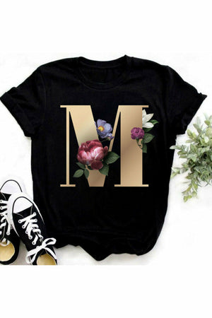 ARTNSOUL™ - A B C D E F G Short Sleeve Black T-shirt