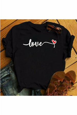 Sunflower Heart Print T Shirt