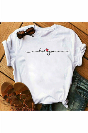 Sunflower Heart Print T Shirt