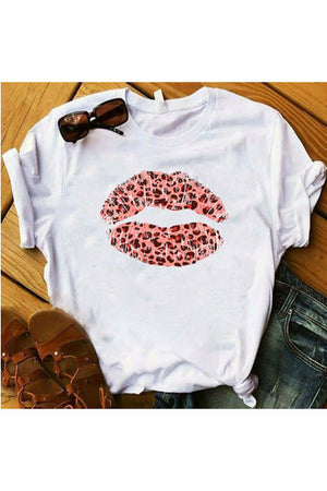 Sexy Black Tees Kiss Lip