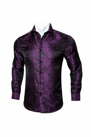 Black Paisley Silk Shirts