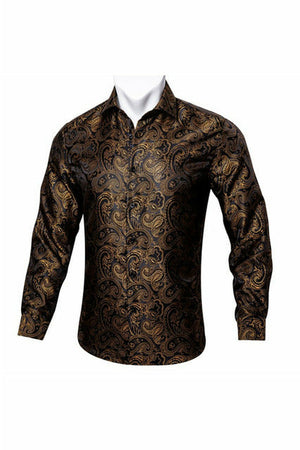 Black Paisley Silk Shirts