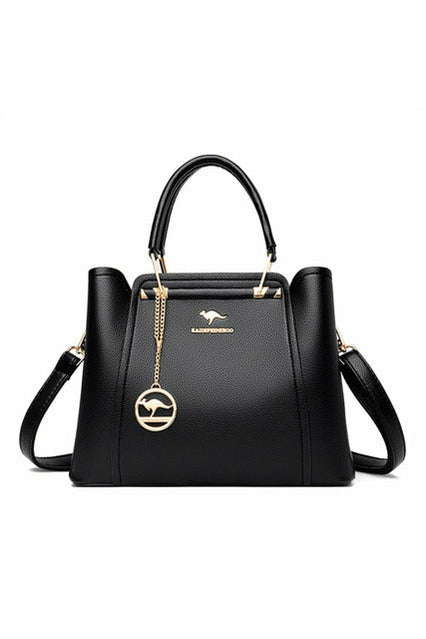 Soft Leather 3 Layers Crossbody