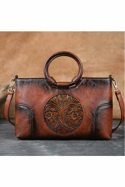 Retro Handmade Embossed Shoulder Bag