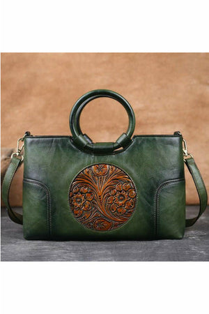 Retro Handmade Embossed Shoulder Bag